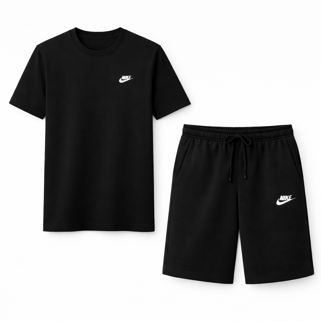 Czarny komplet Nike koszulka + spodenki