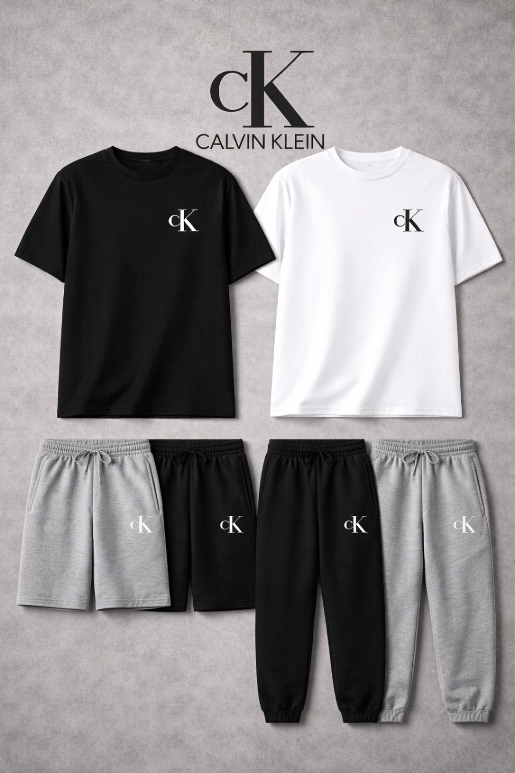 Zestaw sportowy CK 6w1  2 koszulki + 2 spodenki + 2 spodnie