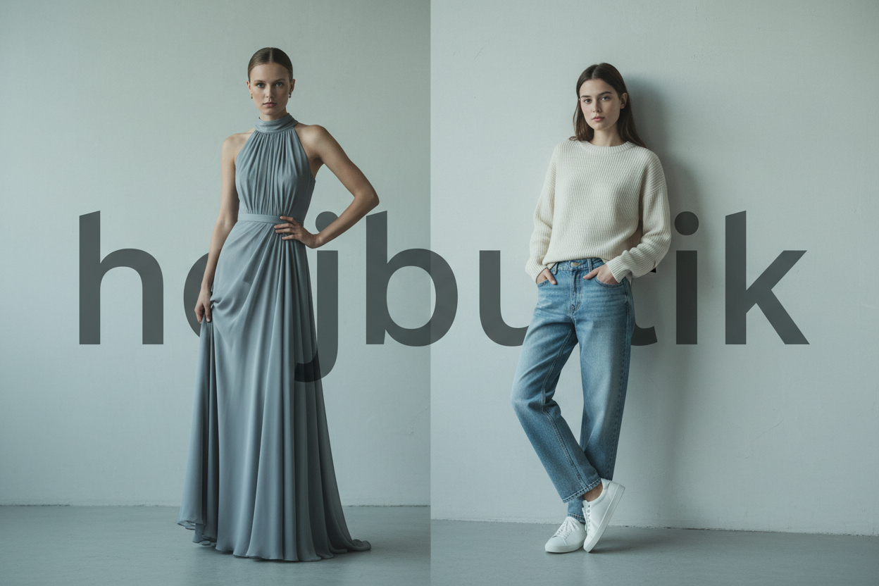 biri elbise biri daha günlük giysin arkada hejbutik yazsın